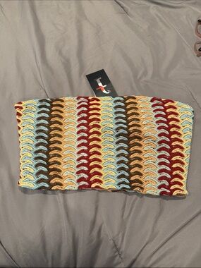 Fusionista Multicolor Crochet/lace Tube Top - size L
